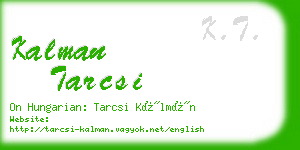 kalman tarcsi business card